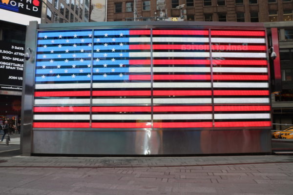 Time Square New York bandiera Stati Uniti